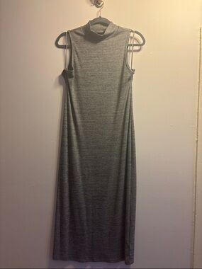 GAP Grey Sleeveless Turtleneck Bodycon Maxi Dress